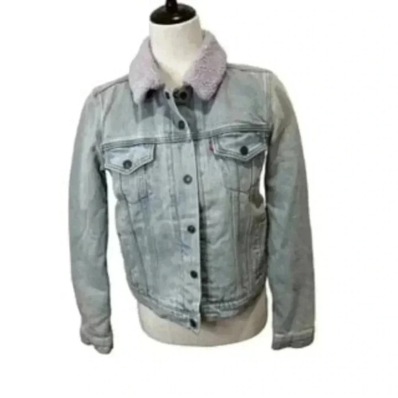 NEW Levi’s Performance Women’s Trucker Jean Jacket Snap UP Thermore Lined small - Picture 1 of 11